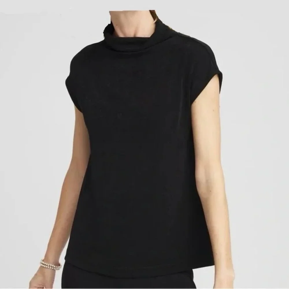 Chico's Travelers™ Mock Neck Top Size 2/Large - Picture 1 of 9